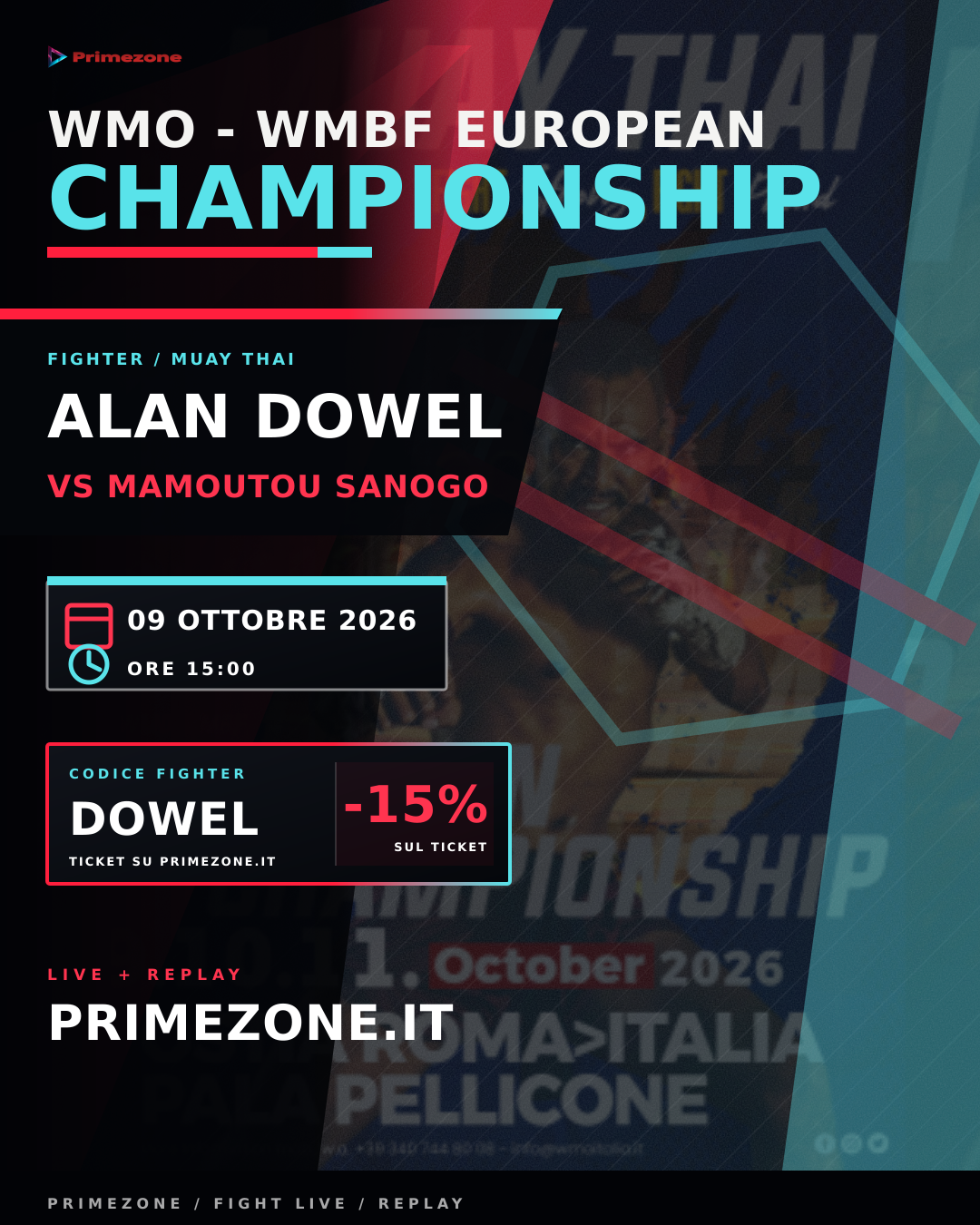 Locandina di Alan Dowel per WMO - WMBF European Championship