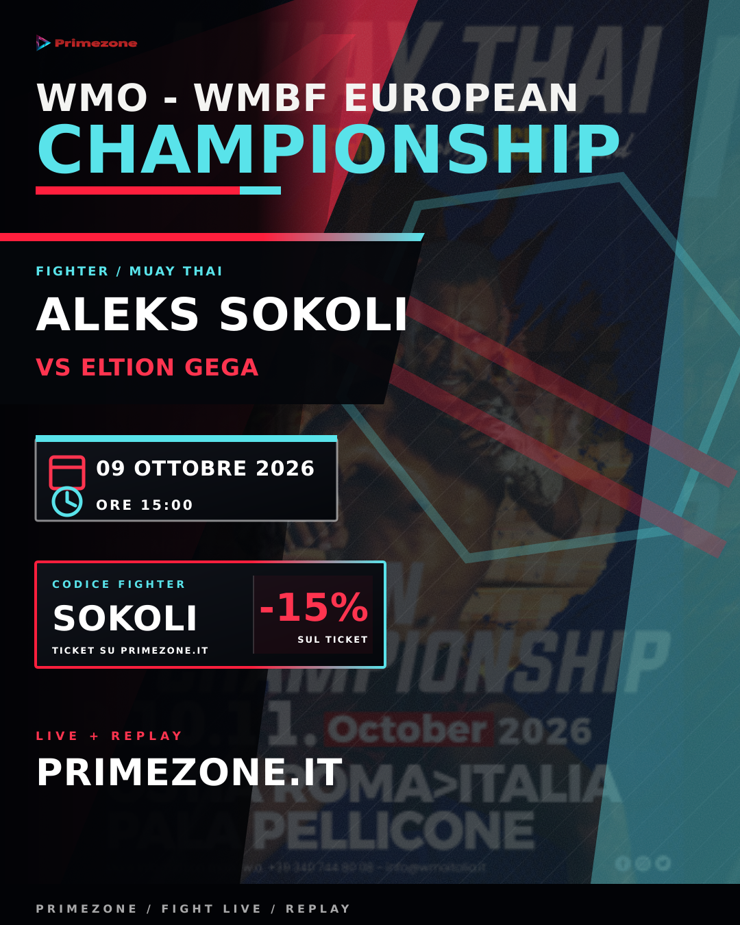 Locandina di ALEKS SOKOLI per WMO - WMBF European Championship