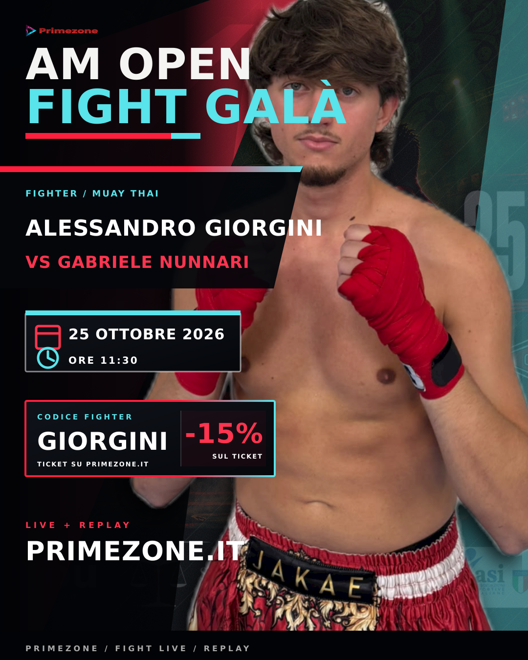 Locandina di Alessandro Giorgini per AM Open Fight Galà