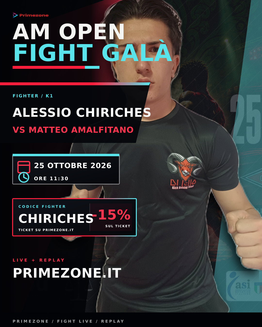 Locandina di Alessio Chiriches per AM Open Fight Galà