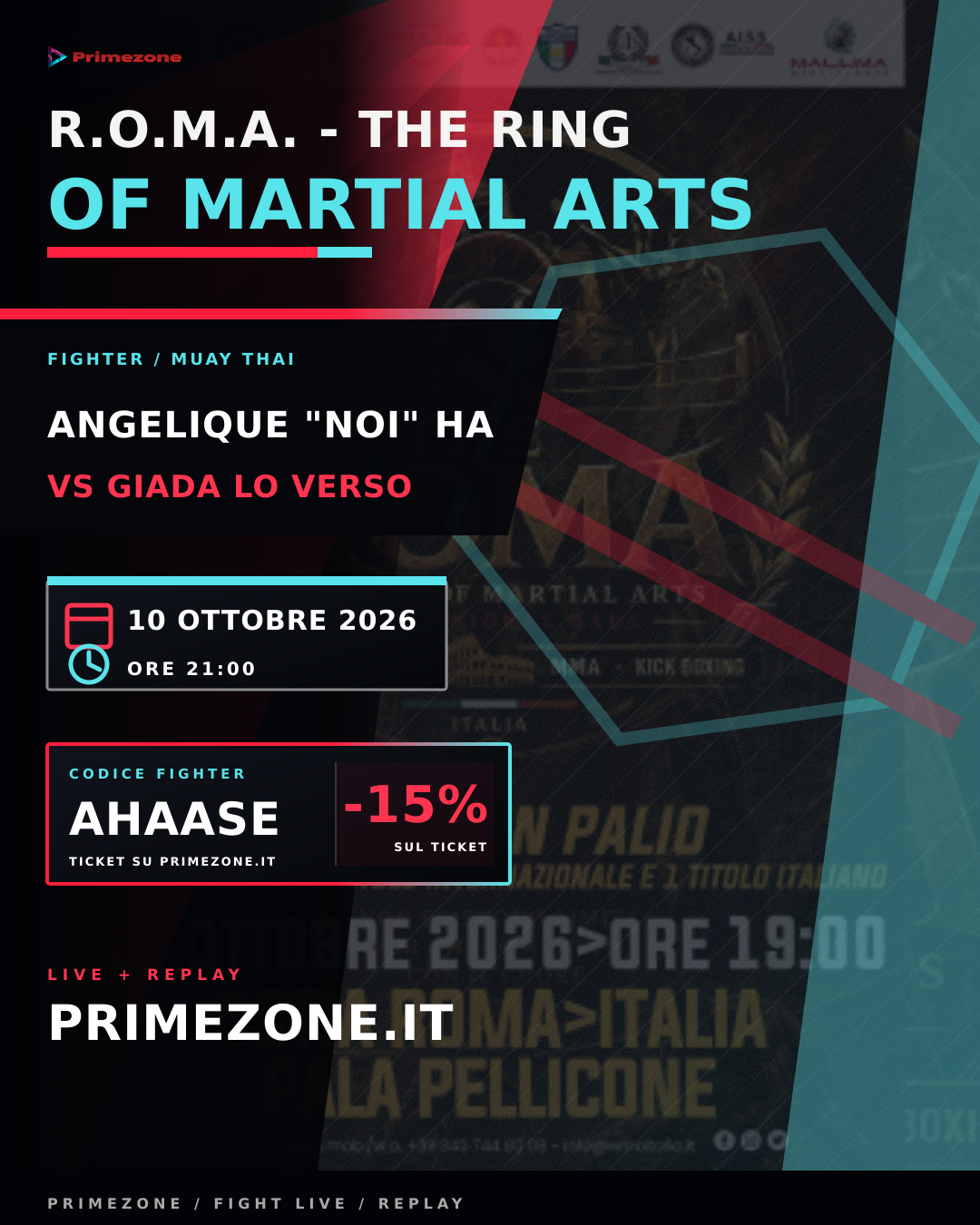 Locandina di ANGELIQUE "NOI" HAASE per R.O.M.A. - The Ring of Martial Arts