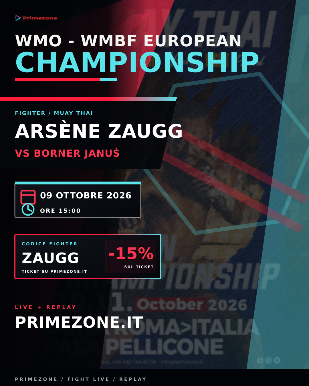 Locandina di Arsène Zaugg per WMO - WMBF European Championship