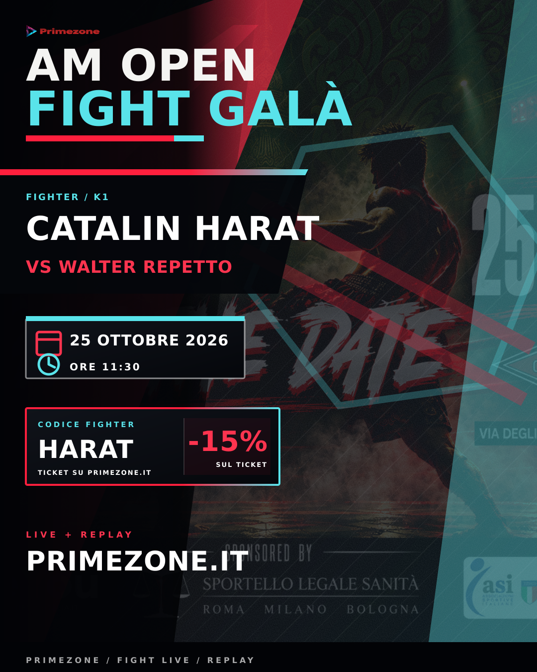Locandina di Catalin Harat per AM Open Fight Galà