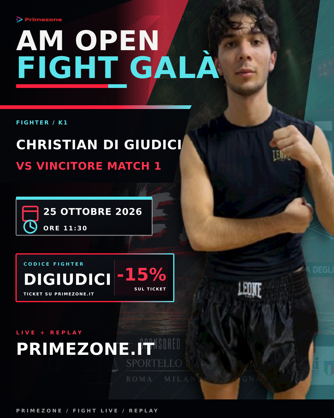 Locandina di Christian Di Giudici per AM Open Fight Galà