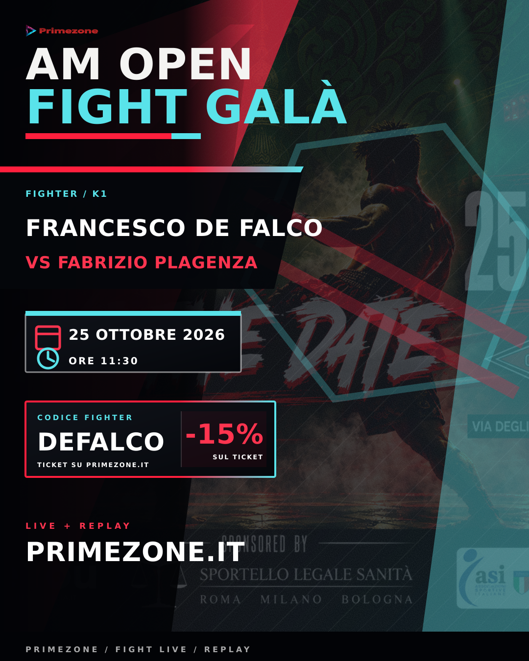 Locandina di Francesco De Falco per AM Open Fight Galà