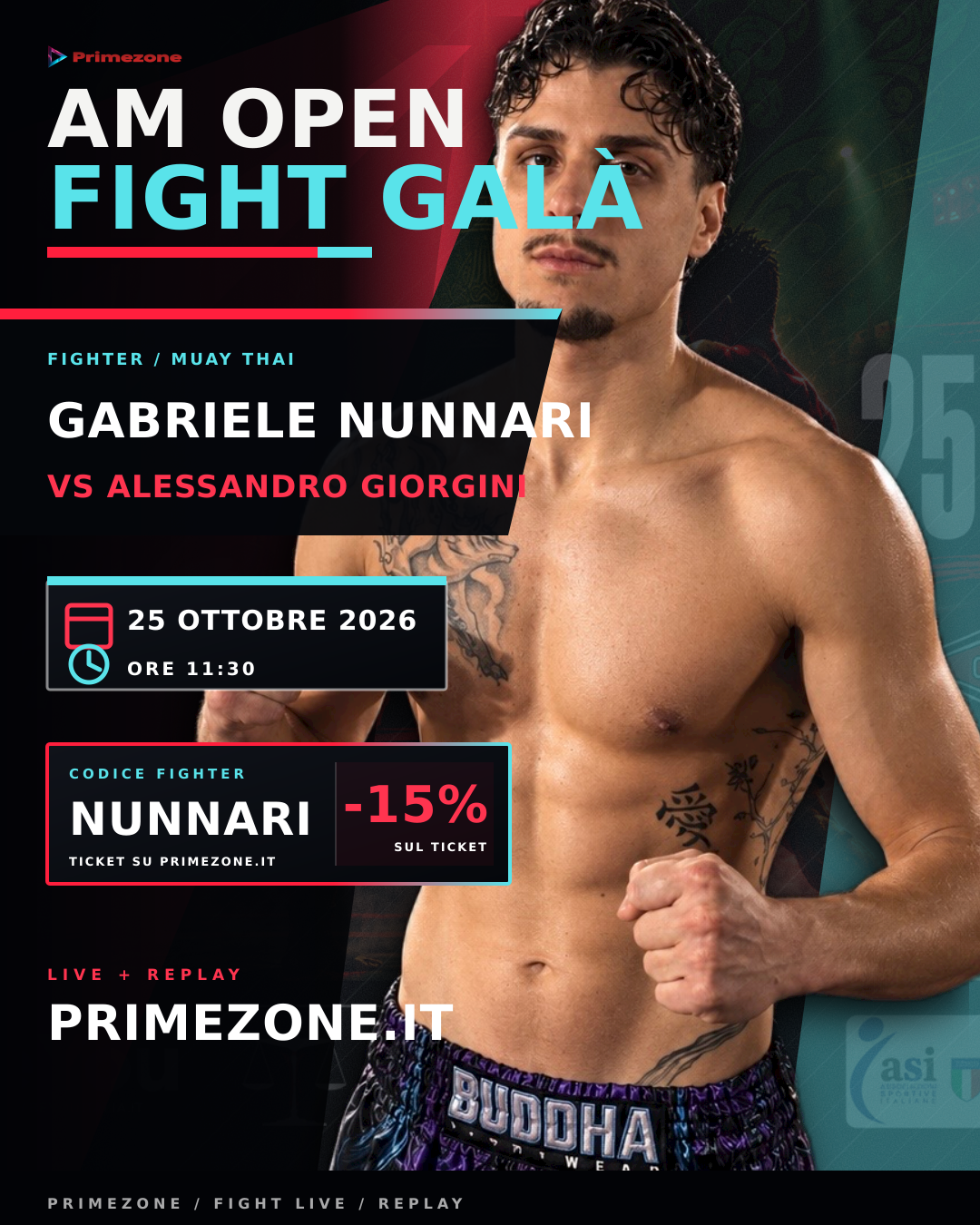 Locandina di Gabriele Nunnari per AM Open Fight Galà