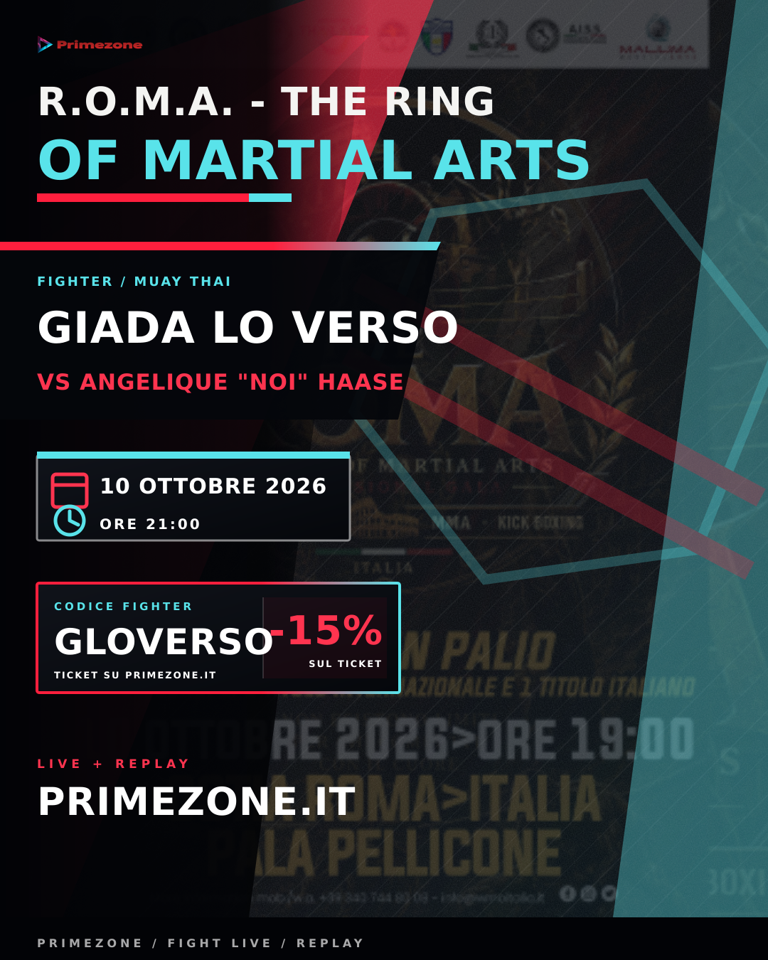 Locandina di GIADA LO VERSO per R.O.M.A. - The Ring of Martial Arts