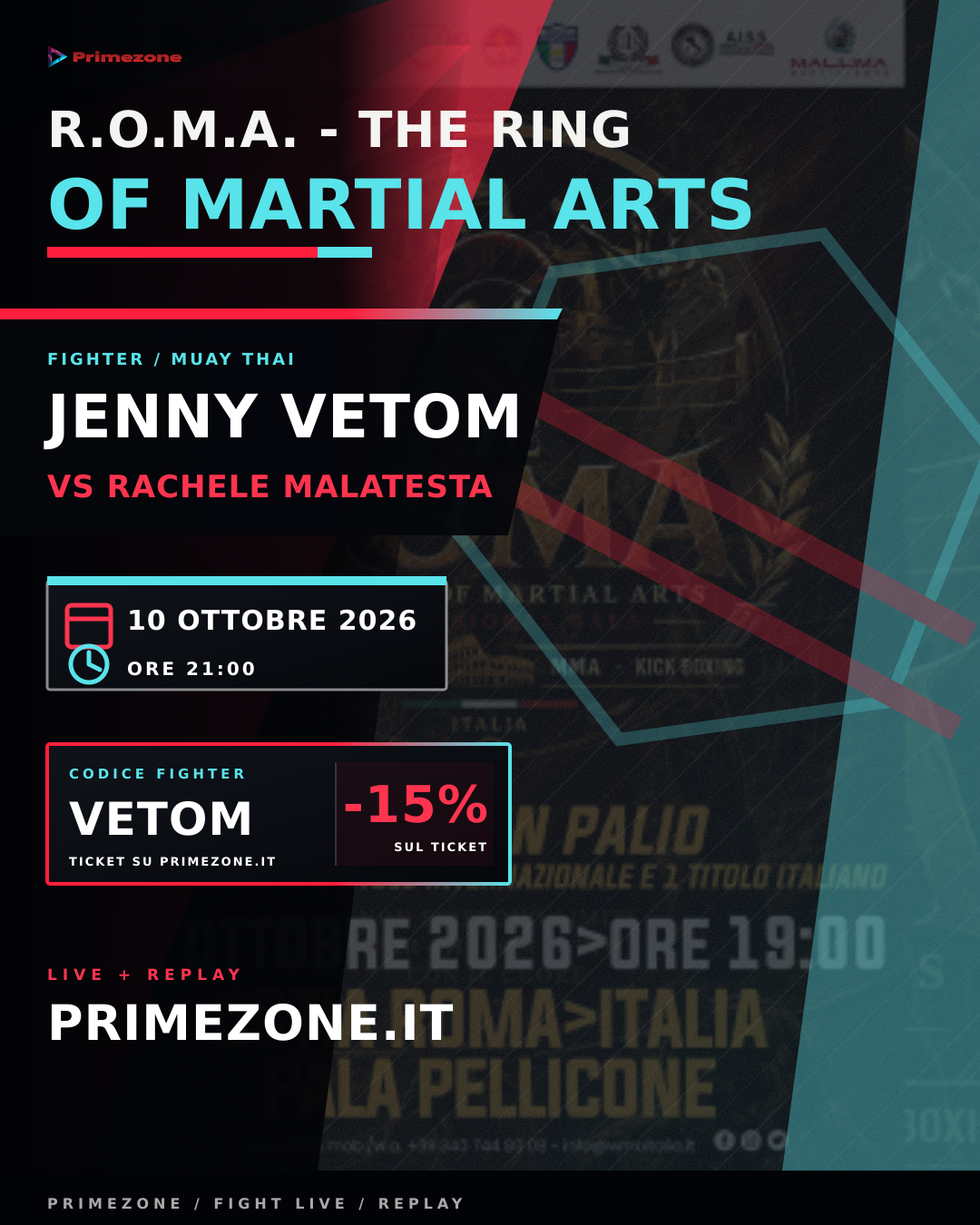 Locandina di JENNY VETOM per R.O.M.A. - The Ring of Martial Arts