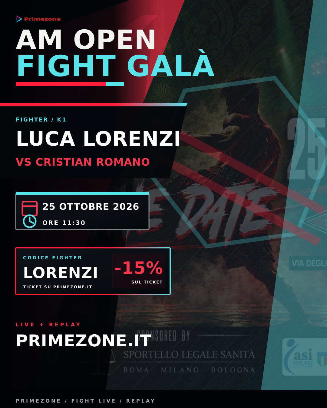 Locandina di Luca Lorenzi per AM Open Fight Galà