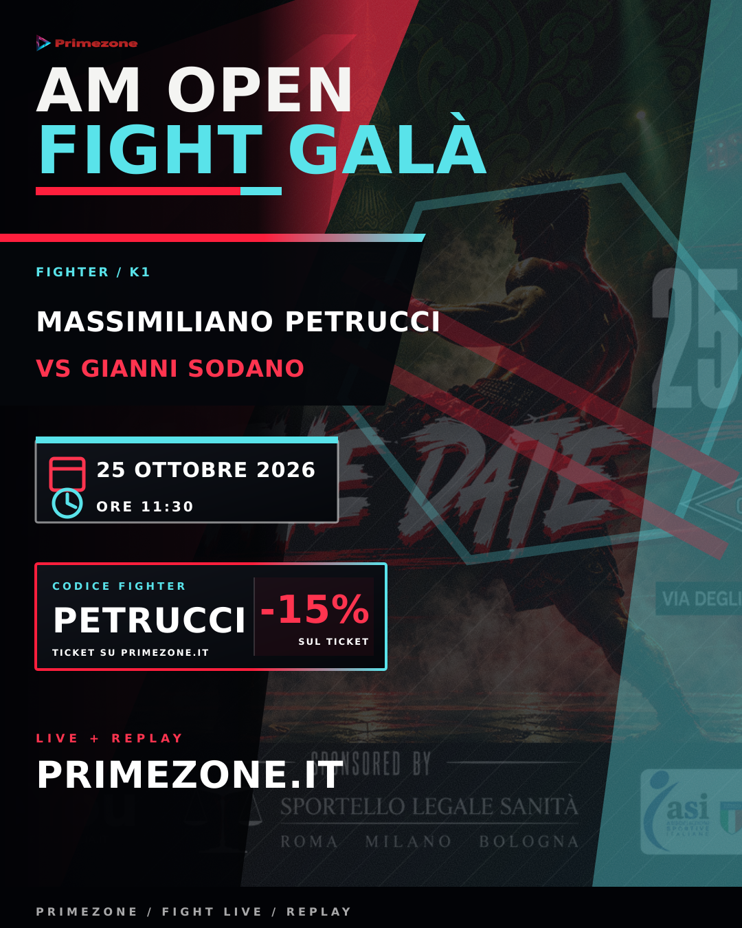 Locandina di Massimiliano Petrucci per AM Open Fight Galà