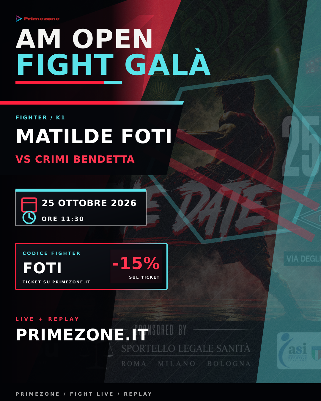 Locandina di Matilde Foti per AM Open Fight Galà