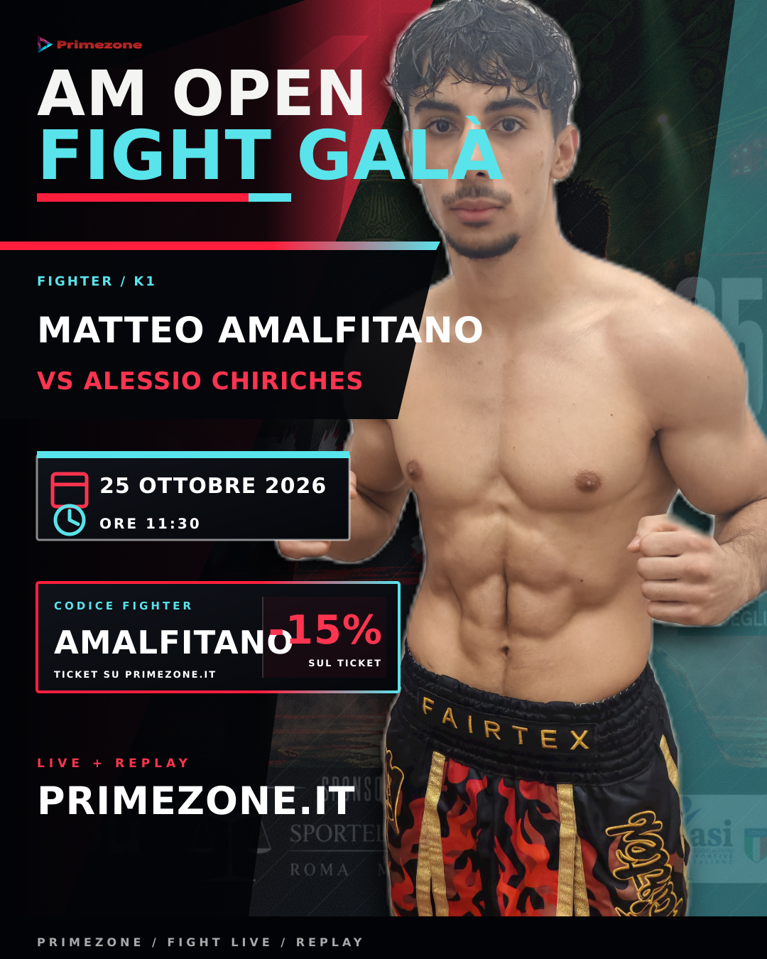 Locandina di Matteo Amalfitano per AM Open Fight Galà