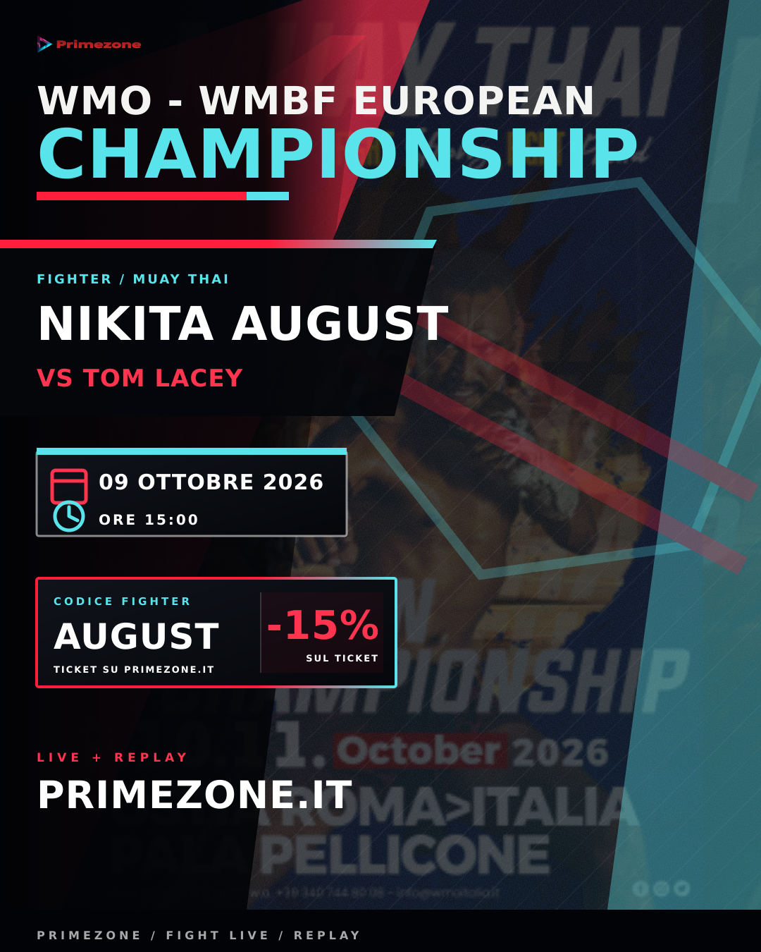 Locandina di Nikita August per WMO - WMBF European Championship