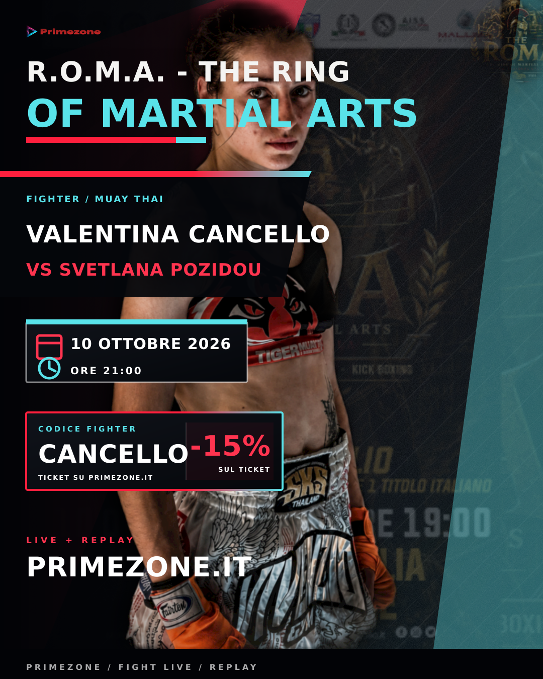 Locandina di Valentina Cancello per R.O.M.A. - The Ring of Martial Arts