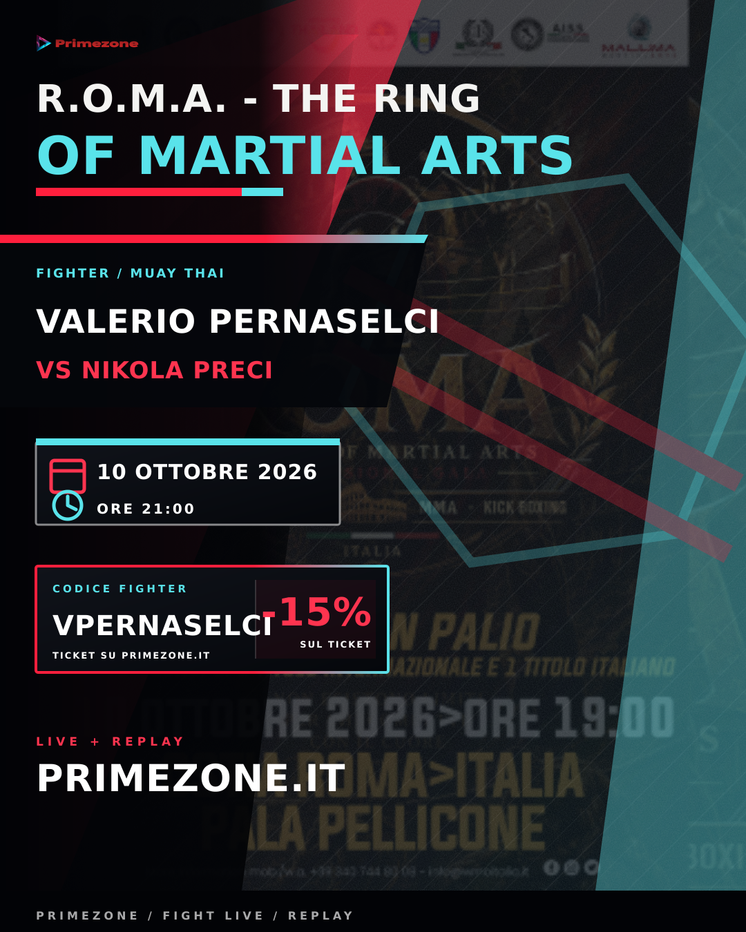 Locandina di VALERIO PERNASELCI per R.O.M.A. - The Ring of Martial Arts